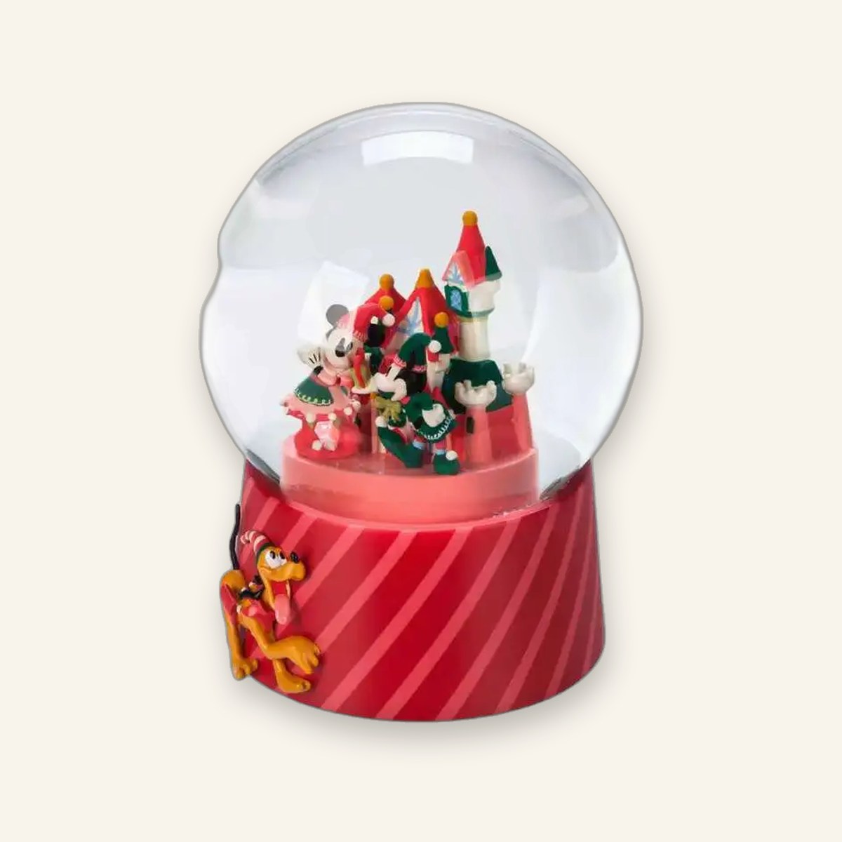 Santa Mickey and Minnie Fantasyland Castle Holiday Snowglobe