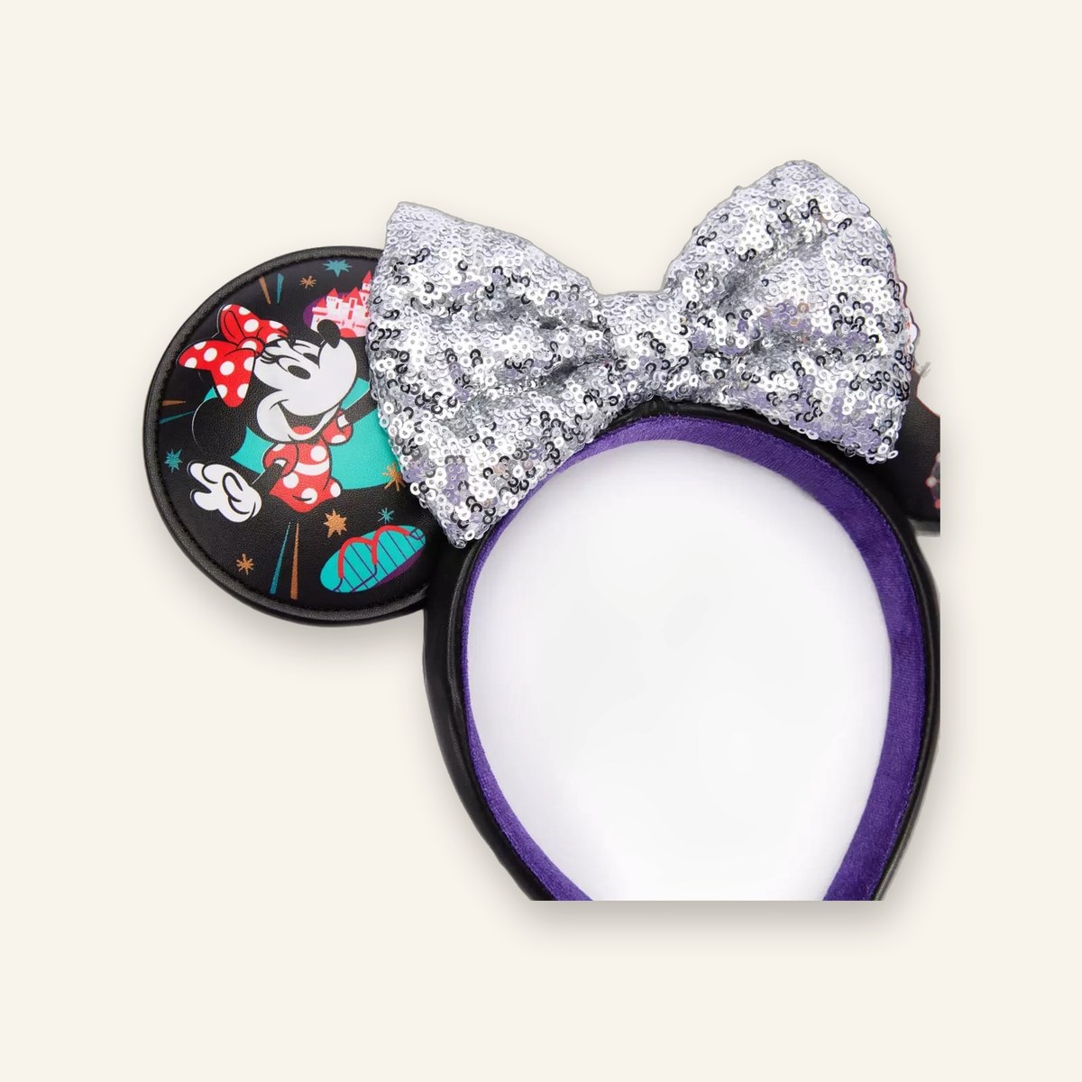 Silver Sequined Minnie Ear Headband (2026 Dated Collection)