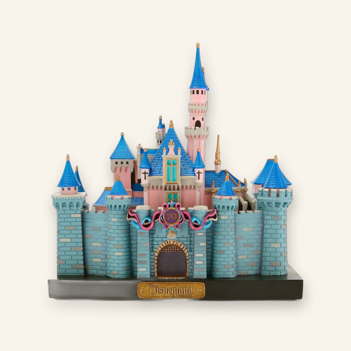 Sleeping Beauty Castle Large Figurine with 70th Medallion