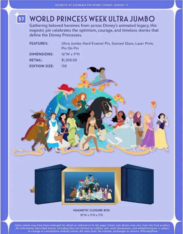 World Princess Week Ultra Jumbo WDI pin and presentation box released at D23 2026