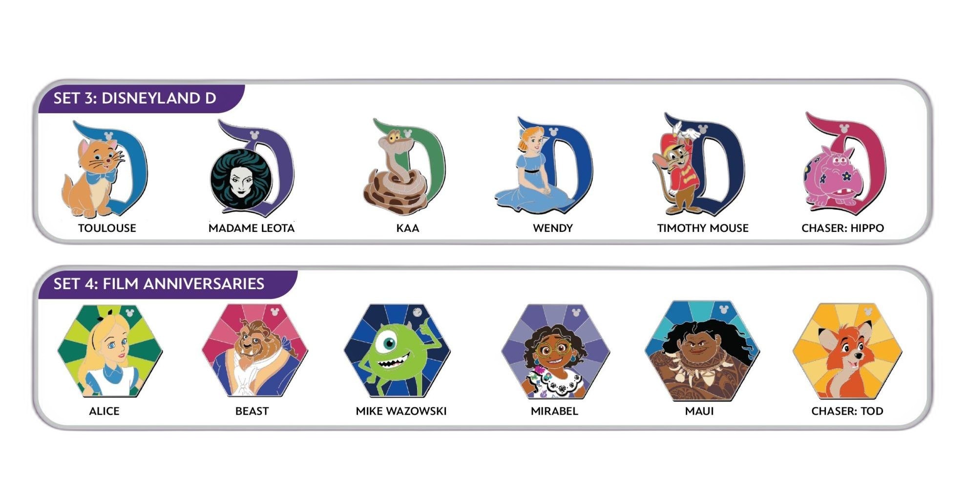 Hidden Disney 2026 Wave B Disneyland Resort pin designs