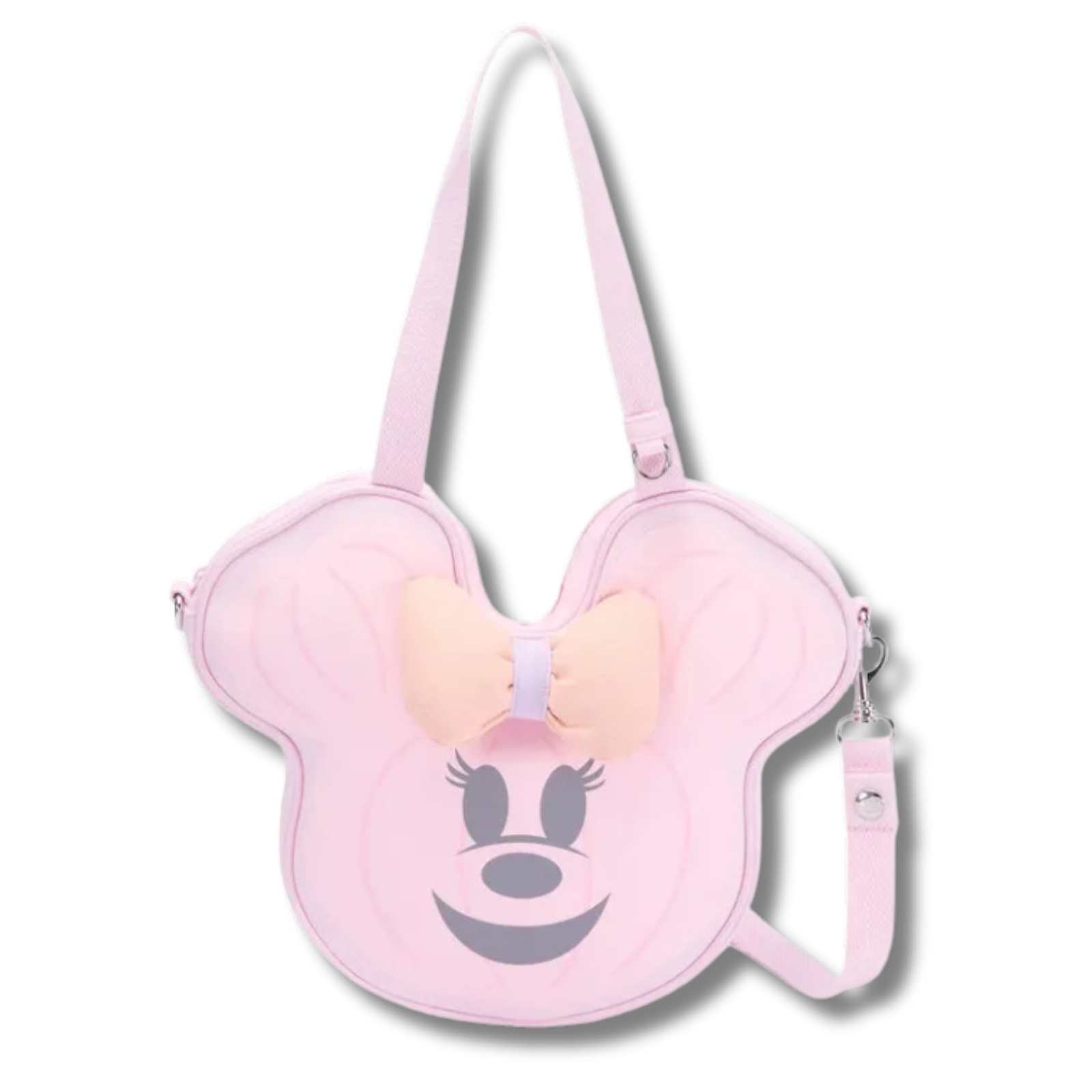 Pastel pink Minnie Mouse jack-o'-lantern face tote