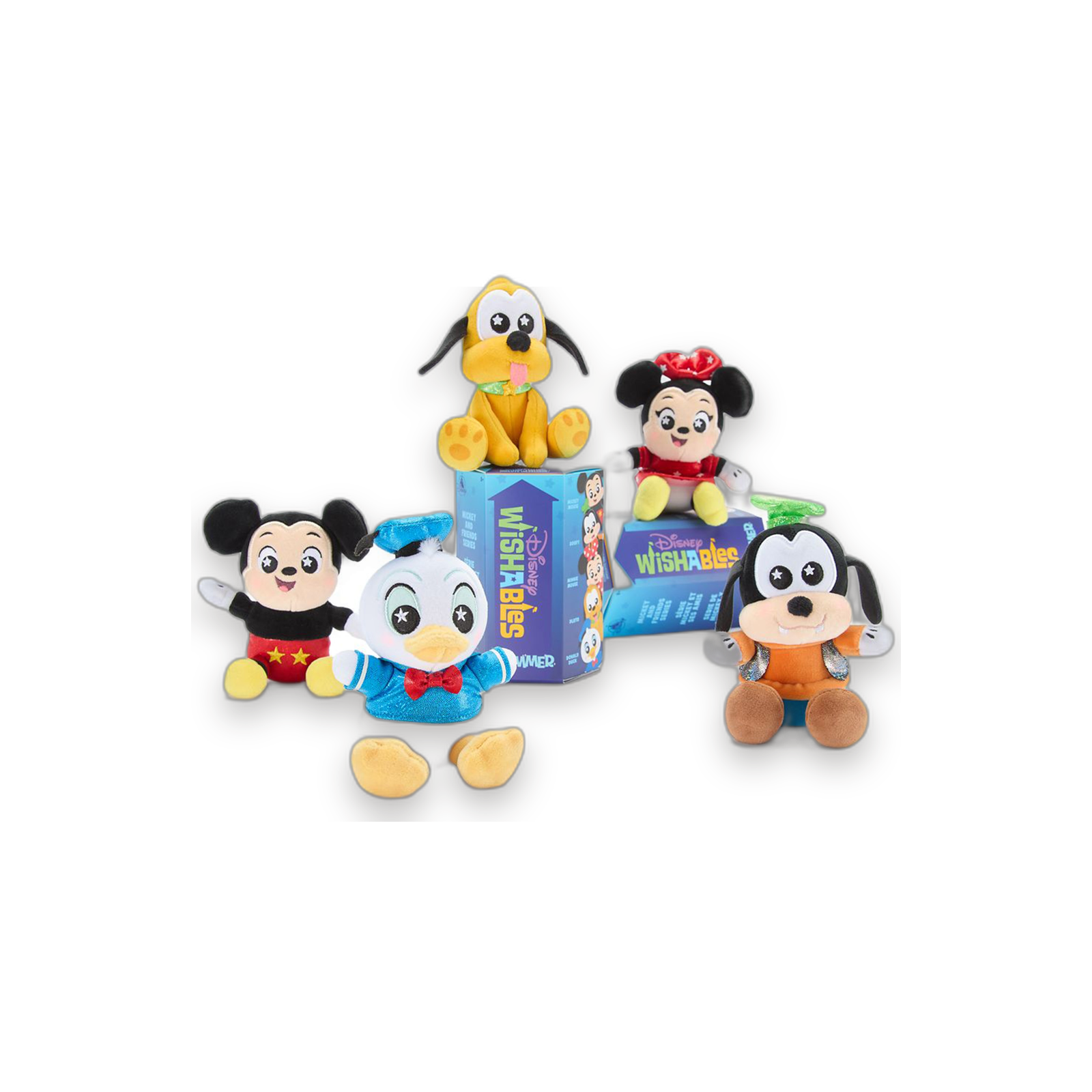 Wishables Shimmer Series — Mickey & Friends (Mickey, Minnie, Donald, Goofy, Pluto)